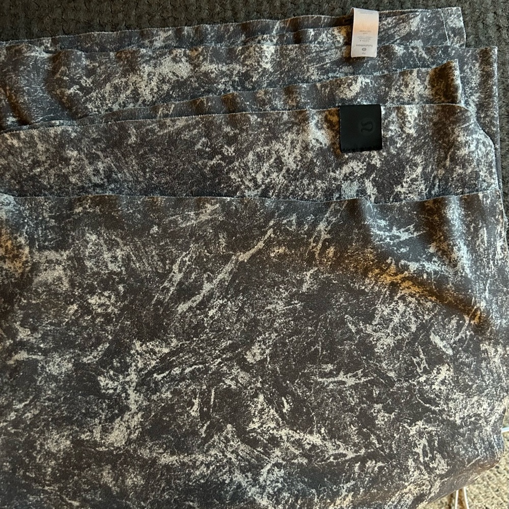 Black and white colored lululemon towel. Full size.
